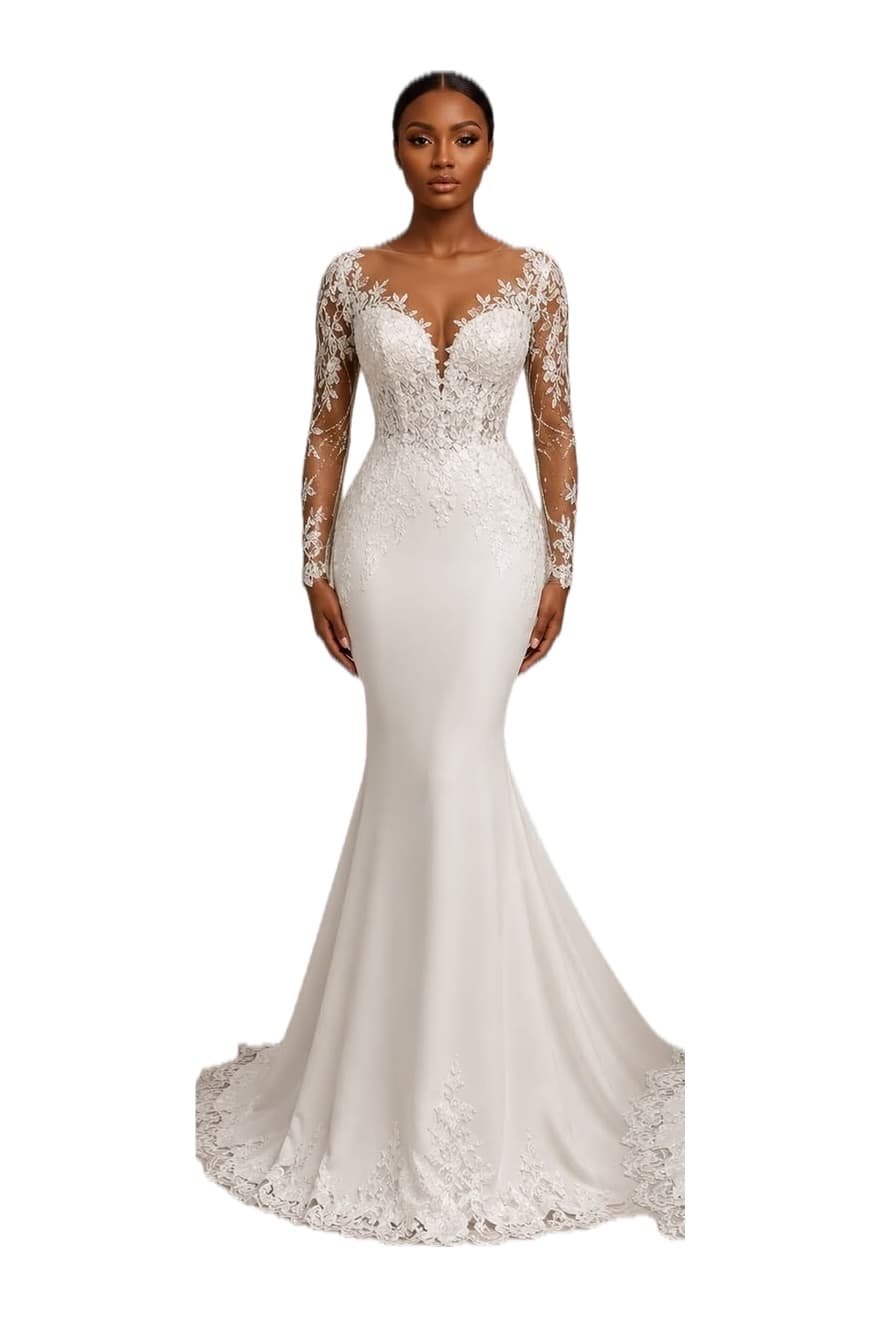 Illusion Lace Mermaid Gown