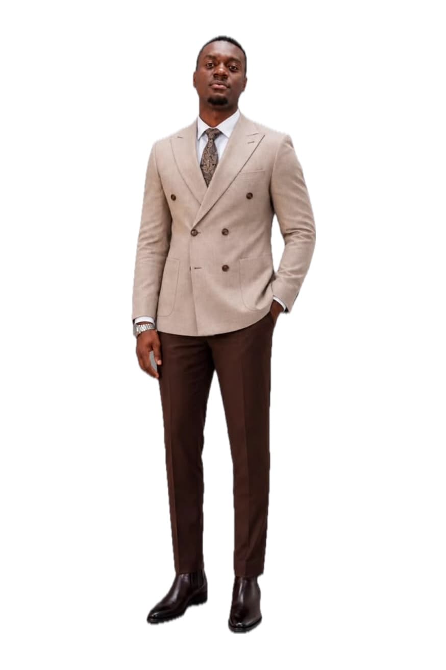 Sand Double-Breasted Suit