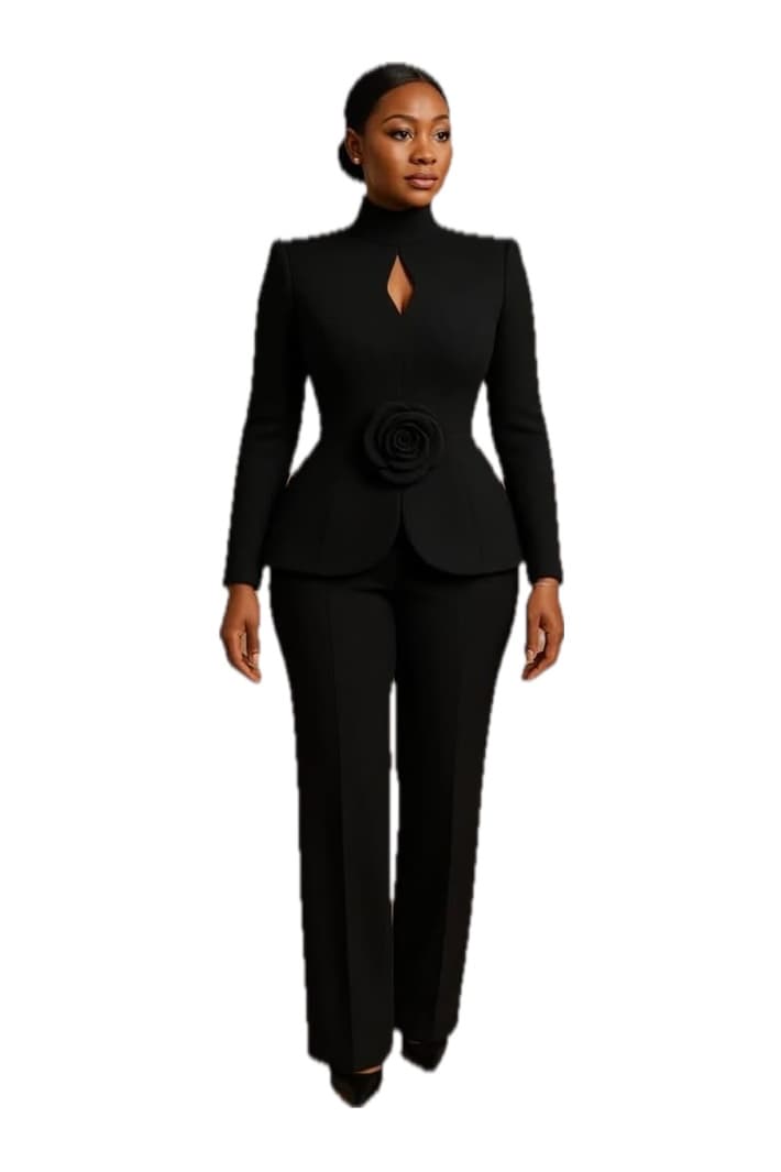 Black Rose Peplum Suit, Women's Suits