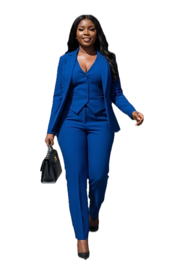 Cobalt Three-Piece Suit, Women's Suits