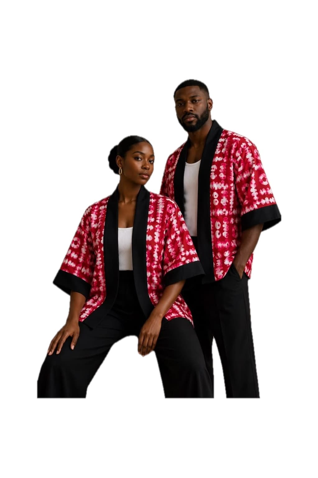Crimson Tie-Dye Kimono, Kitenge