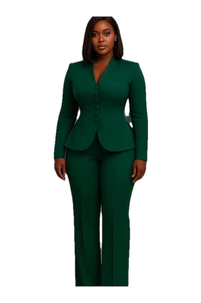 Emerald Peplum Suit, Women's Suits